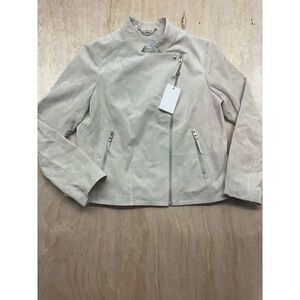 Soia & Kyo Cream Leather Jacket